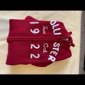 Hollister Dark Red/ Maroon Full Zip Graphic Hoodie